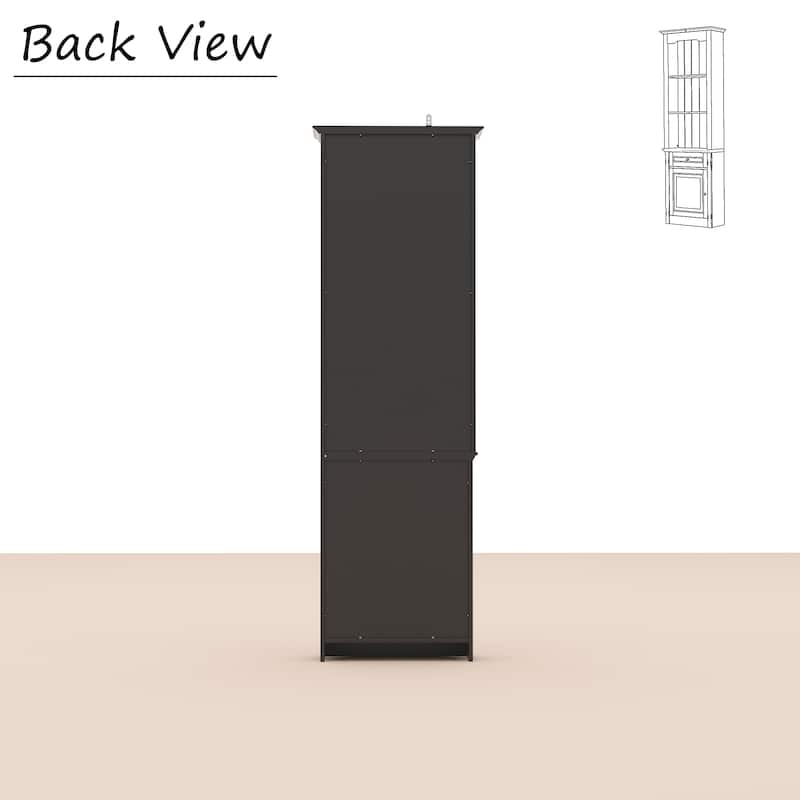 Media Wall Unit w/Spacious Storage White TV Stand Wall Storage Combo