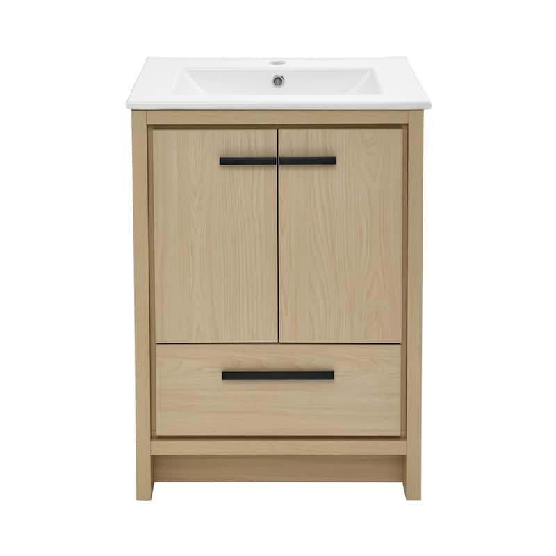 Swiss Madison SM-BV730 Virage 24" Free Standing Single Basin Vanity - Light Oak - Oak Finish