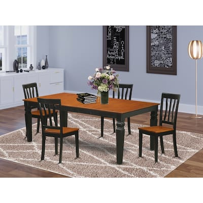 Dining Table Set with Chairs - 9 Piece Kitchen Table and Chair Set - Modern Black Finish
