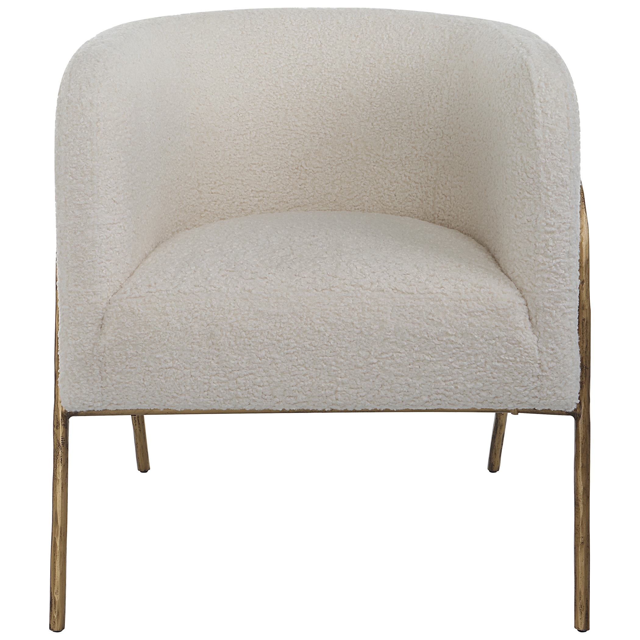Uttermost Jacobsen Off White Shearling Accent Chair - 27"W x 28.5"H x 27"D
