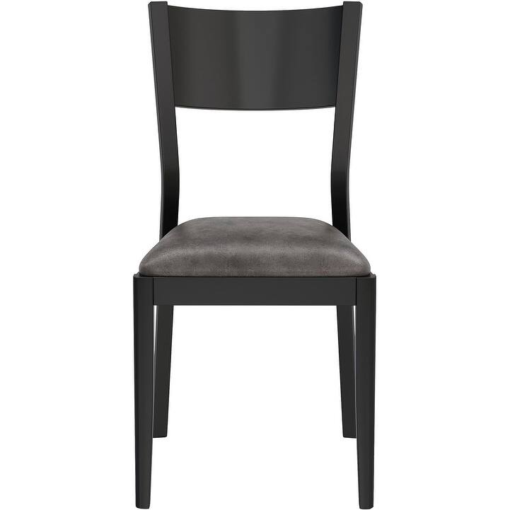 Mid Century Modern Black Finish Sleek Side Chairs Set