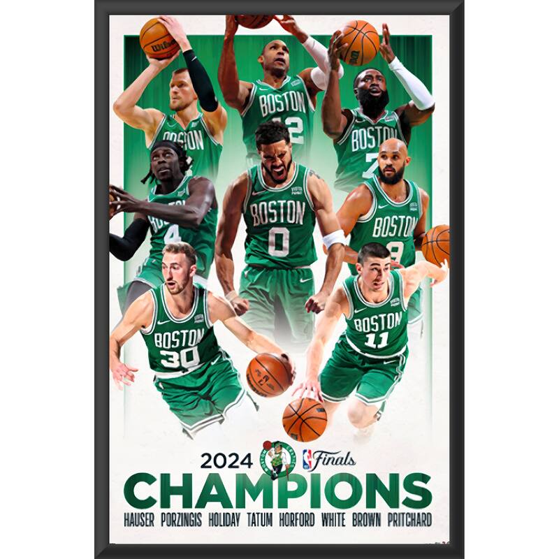 NBA Boston Celtics - 2024 NBA Finals Champions Framed Art Poster - 22.375 x 34 Inch
