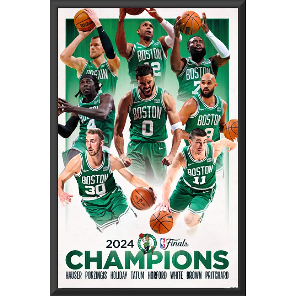 NBA Boston Celtics - 2024 NBA Finals Champions Framed Art Poster - 22.375 x 34 Inch