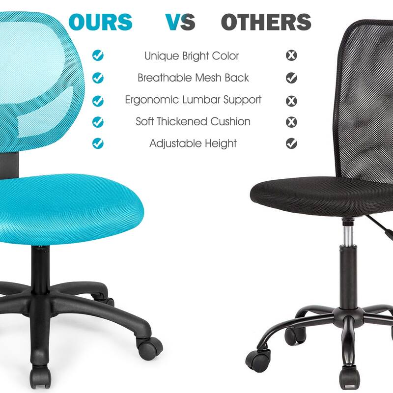 Costway Mesh Office Chair Low-Back Armless Computer Desk Chair