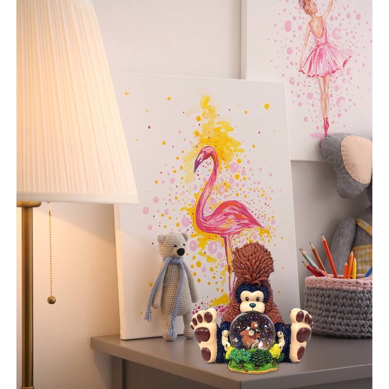 CoTa Global Big Foot Beautiful Pink Sparkle Snow Globe Decor - 45mm