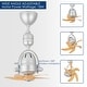 preview thumbnail 8 of 9, Rennnsan 5-Speed 5-Blade Mid-Century Modern Silver Metal & Natural Wood-Tone Plastic Ceiling Fan with Remote for Living Room