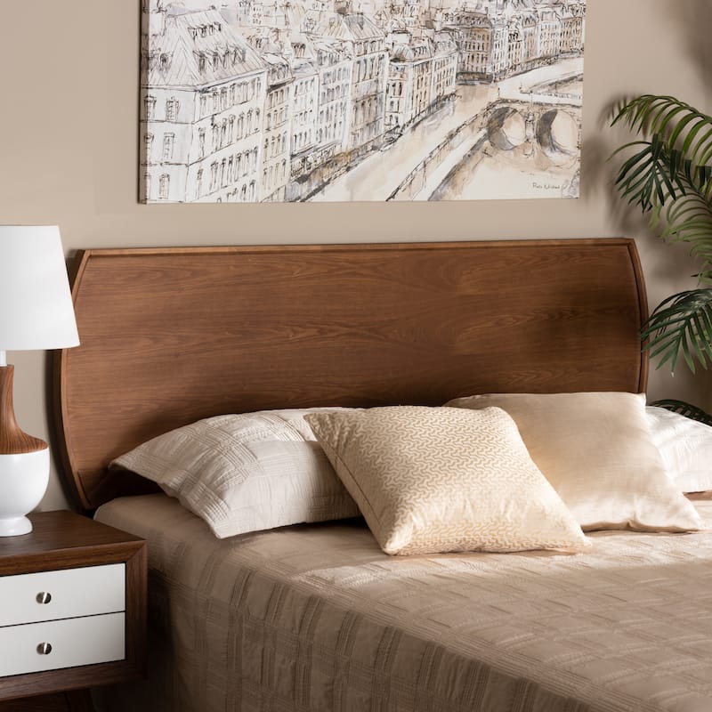 Laurien Mid-Century Ash Walnut Finished Wood Headboard