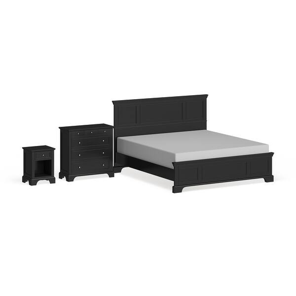 slide 6 of 10, Copper Grove Oastler 3-piece Queen Bed, Nightstand, and Chest Set Black - Queen - 3 Piece