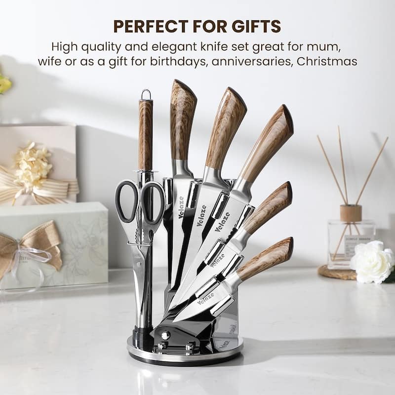 Velaze Aperol 8 pcs Knife Block Set with Storage