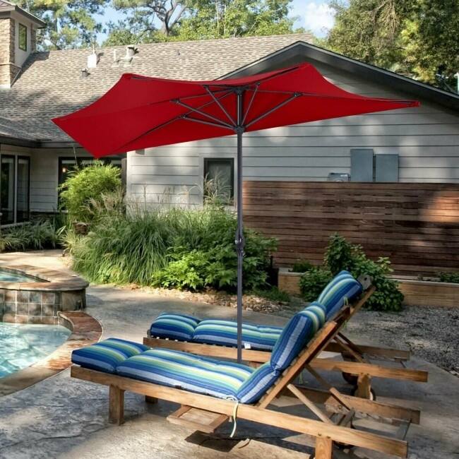 9' Half Round Patio Umbrella Sunshade