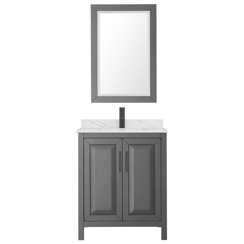 Daria 30-inch Single Vanity, Single Hole Quartz Top, 24-inch Mirror