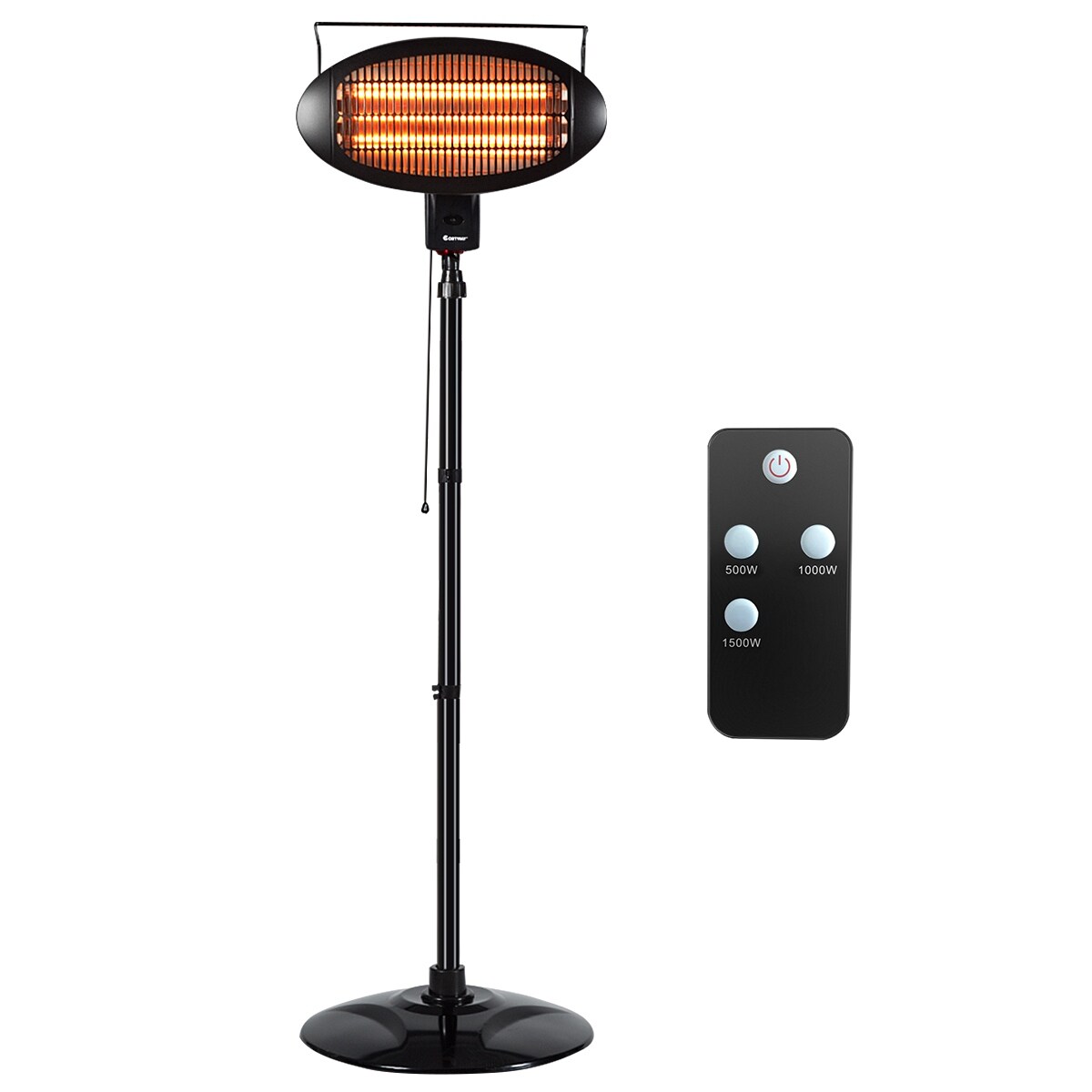 Shop Costway 1500w Electric Patio Heater Freestanding Warmer