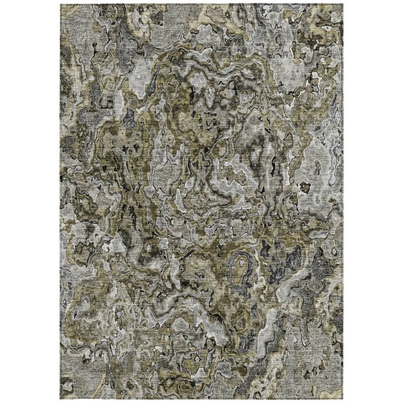 HomeRoots Abstract Transitional Rectangle Outdoor Rug
