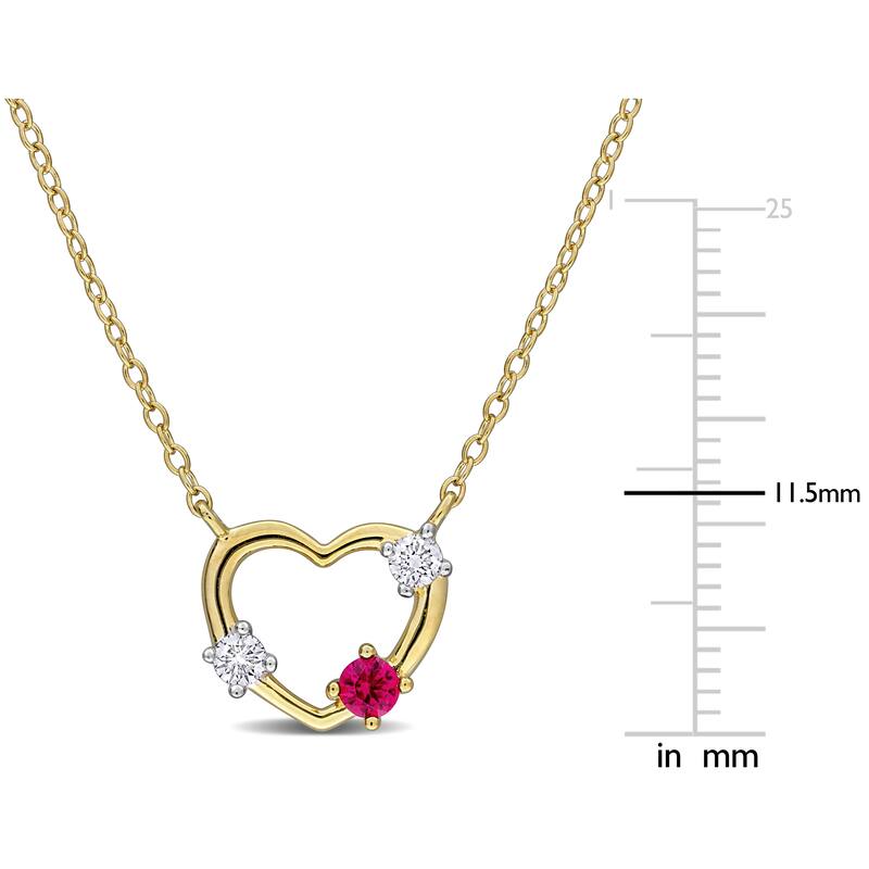 Miadora 3 1/10ct TW Heart-Cut Lab-Grown Diamond Necklace in 14k White Gold