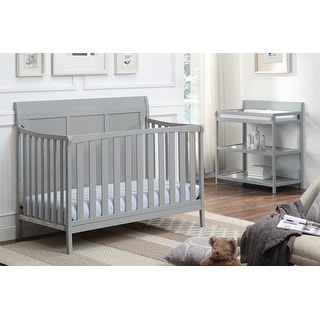 Modern Gray 4-in-1 Convertible Crib for Stylish Nurseries