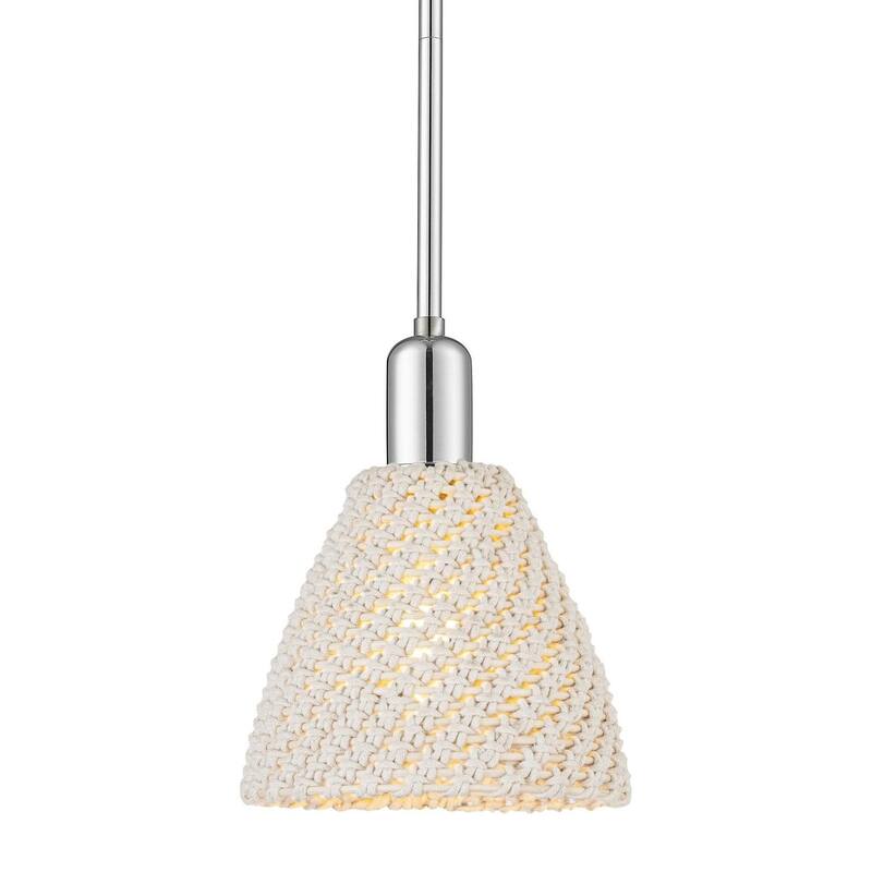 Innovations Lighting 716-1S-10-8 Natural Ballston Dome Pendant Natural - Polished Chrome / Natural
