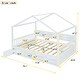preview thumbnail 27 of 34, Wooden House Headboard Bed Frame w/ Shelves & Mini-cabinet, Unisex