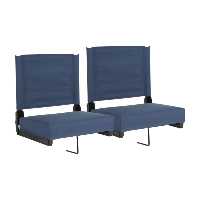 2 Pack 500 lb. Rated Lightweight Stadium Chair-Handle-Padded Seat
