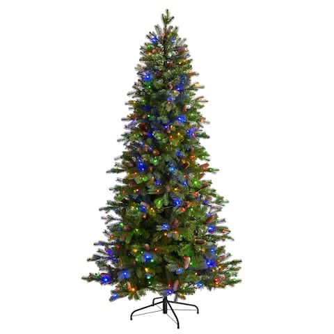 7' Fraser Fir Christmas Tree with 300 Multicolor LED Lights - 84