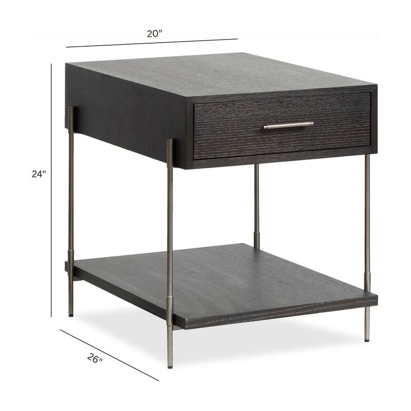 Magnussen Home Spencer Dark Briarsmoke Rectangular End Table - 20''W x 26''D x 24''H