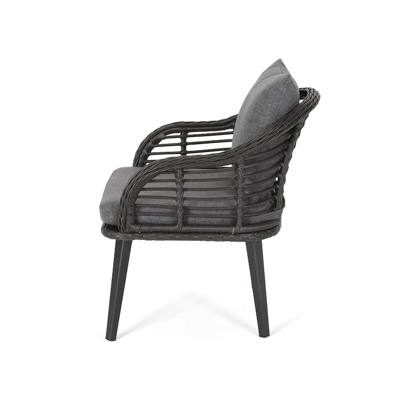 Tatiana Indoor/Outdoor Wicker Club Chairs with Cushions (Set of 2) by Christopher Knight Home