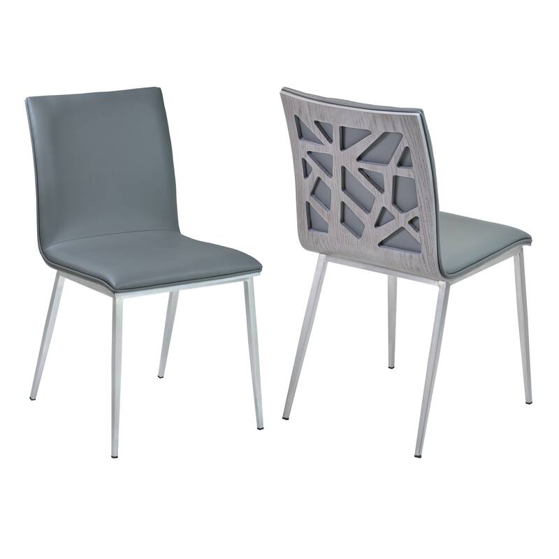 Crystal Upholstered Wood and Metal Armless Dining Chairs - Set of 2