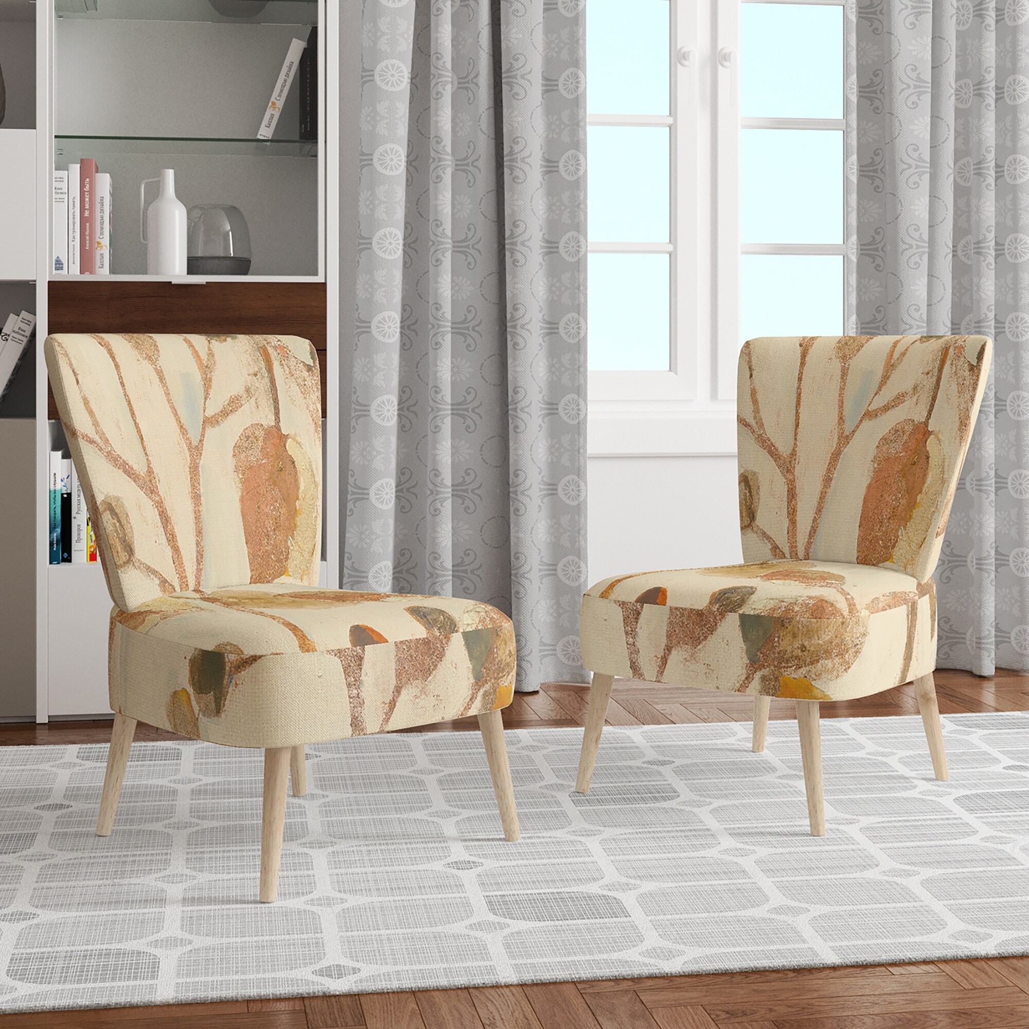 Designart "Copper Branches Composition" Upholstered Lake - Picture 15 of 15