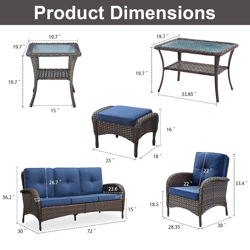 Gymojoy Outdoor Wicker Patio Furniture Sofa & Chair Set - Luxurious Comfort, Weather-Resistant