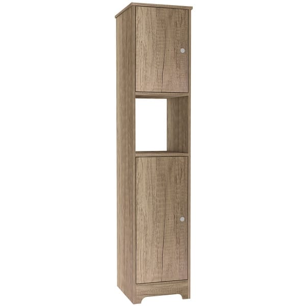 slide 2 of 12, Ibis 14-inch Wide Linen Cabinet with Double Doors, 4 Interior Shelves, and 2 Cabinets Oak