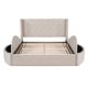 preview thumbnail 3 of 19, Queen Upholstered Platform Bed with 1 Drawer,2 Side Storage Stool