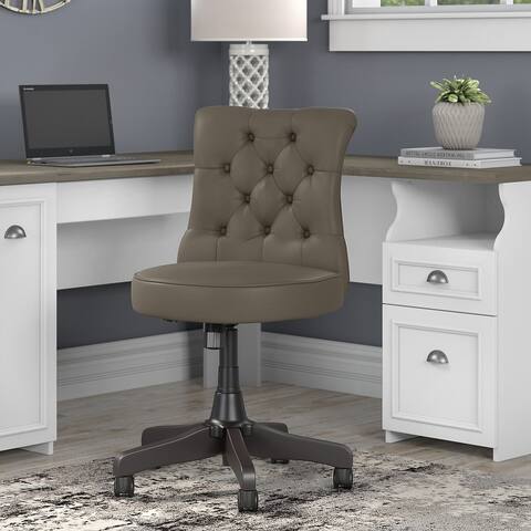 Bush Furniture Fairview Mid Back Tufted Office Chair in Antique White - 22.05"L x 25.79"W x 33.66"H