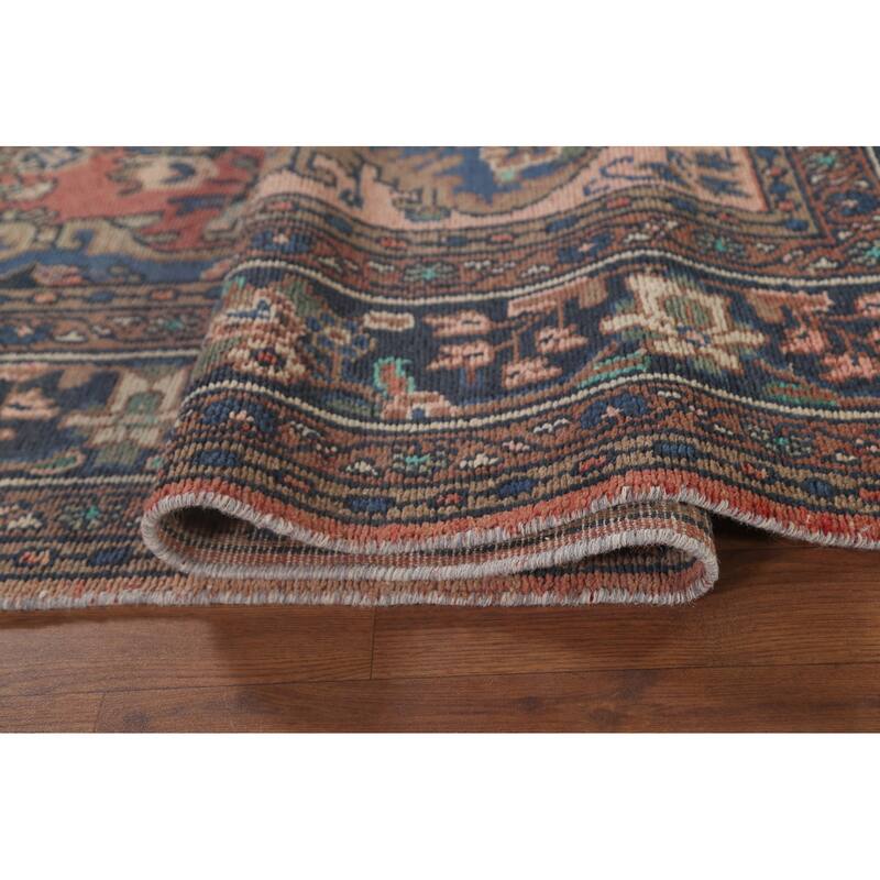 Hamedan Persian Vintage Rug Handmade Wool Carpet - 7'2"x 10'2"
