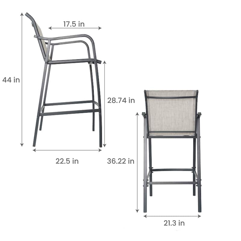 Lightweight Bar Height Barstools Outdoor Bar Stools Patio Bar Chairs - 21.3" W x 22.5" D x 44" H