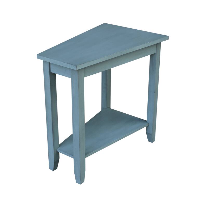 Keystone Solid Parawood Accent Table - Antique Rubbed Ocean Blue