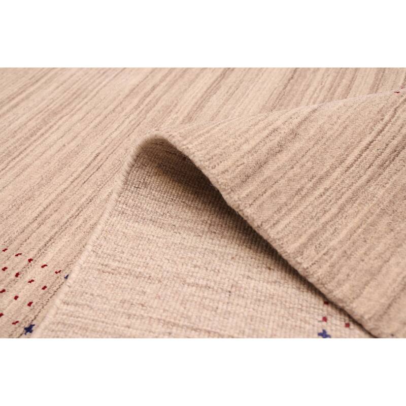 ECARPETGALLERY Hand Loomed Kashkuli Gabbeh Taupe Wool Rug - 8'1 x 9'10