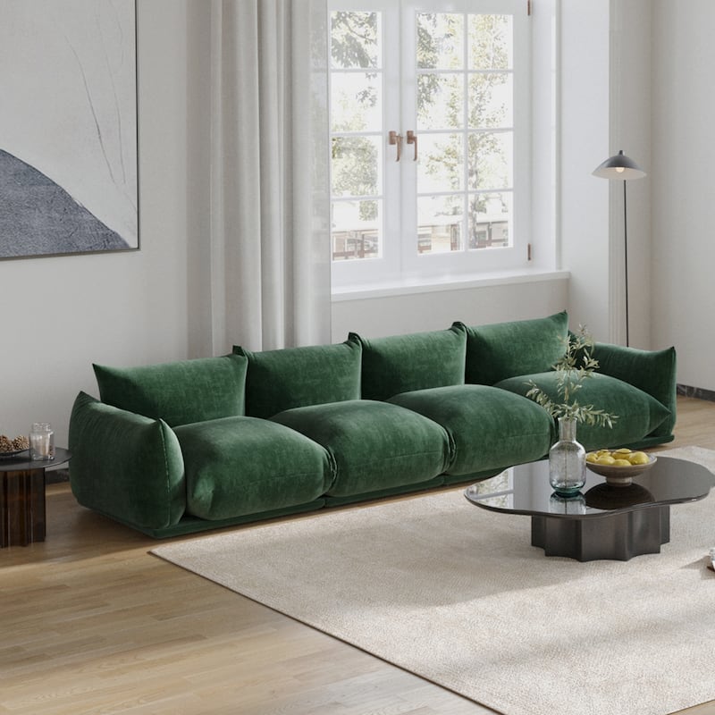4-Seats Modular Sectional Sofa Chenille Fabric Sofa