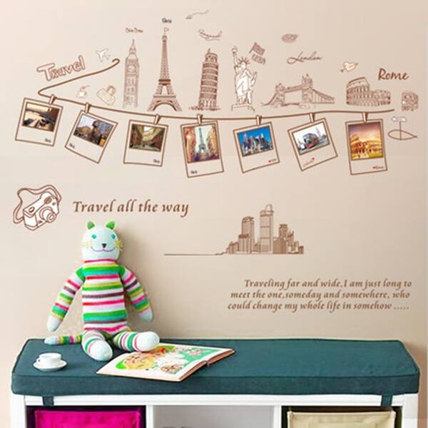 Shop Sitting Room Decor Detail Diy Mural Letter Eiffel Tower Wall