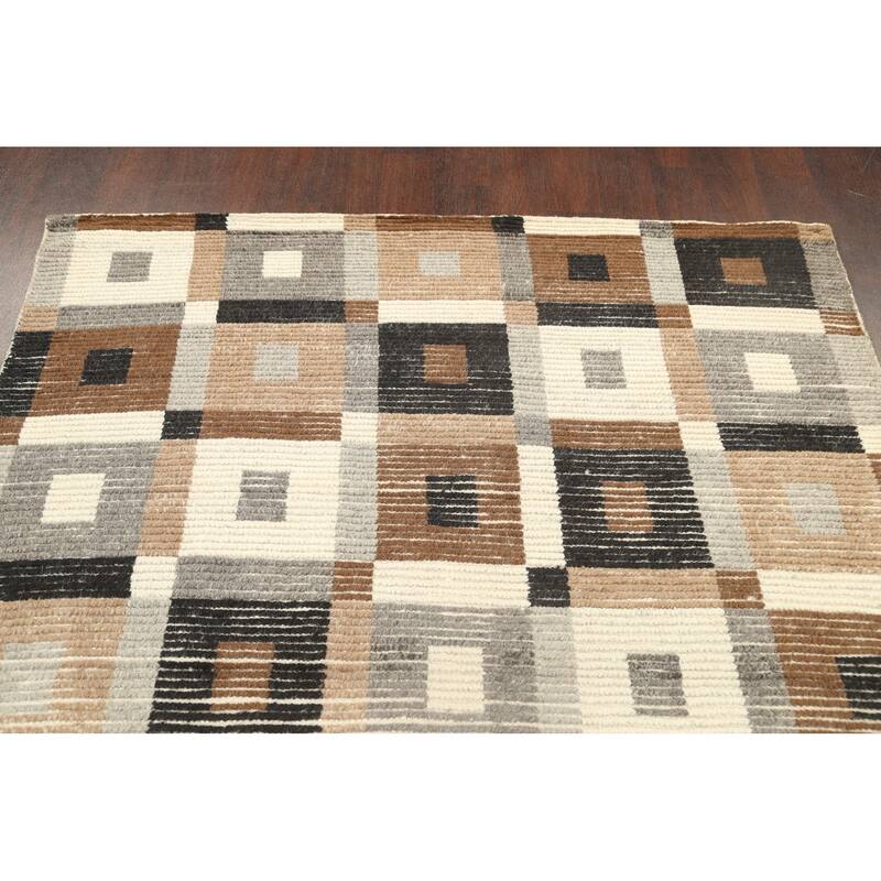 Geometric Contemporary Moroccan Oriental Wool Area Rug Handmade - 5'6" x 7'6"
