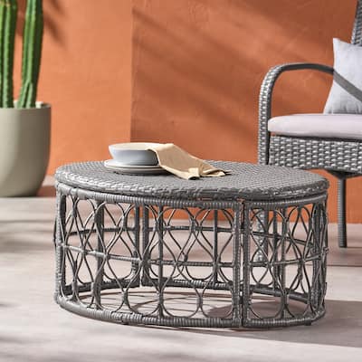 Bruce Outdoor Wicker Coffee Table by Christopher Knight Home