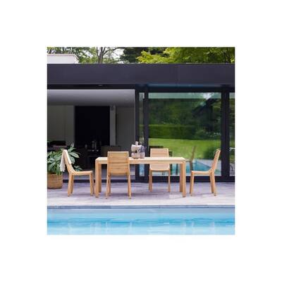 OROA Teo Solid Teak Garden Table With 4 Chairs