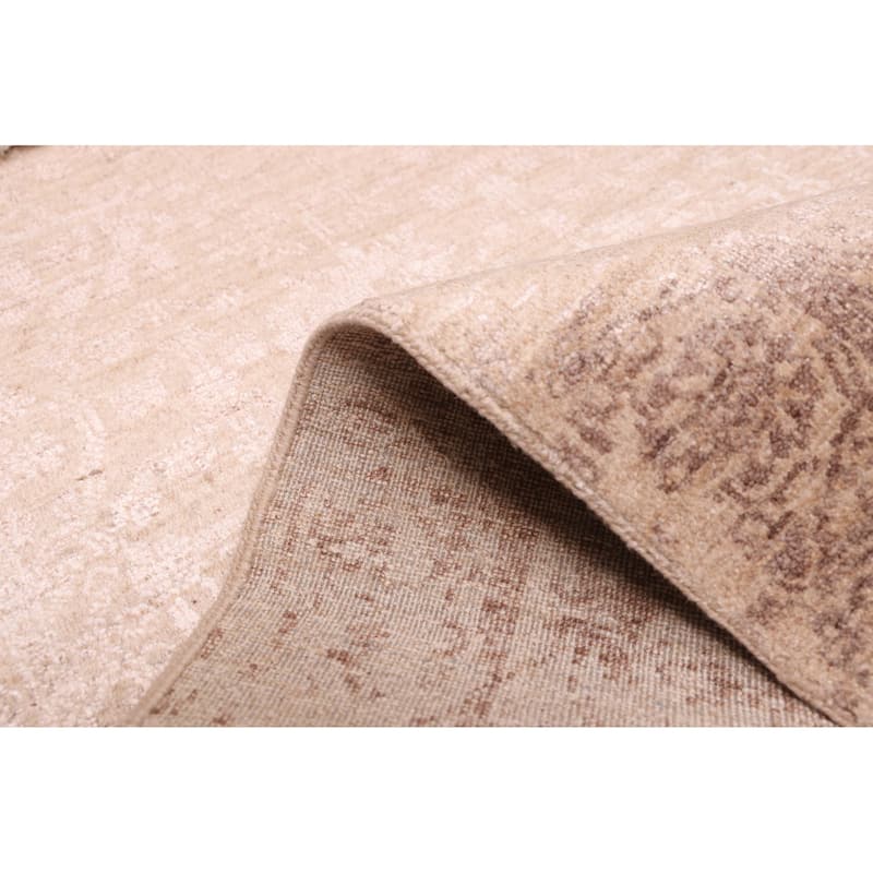 ECARPETGALLERY Hand-knotted Heritage Tan Silk, Wool Rug - 2'6 x 12'4