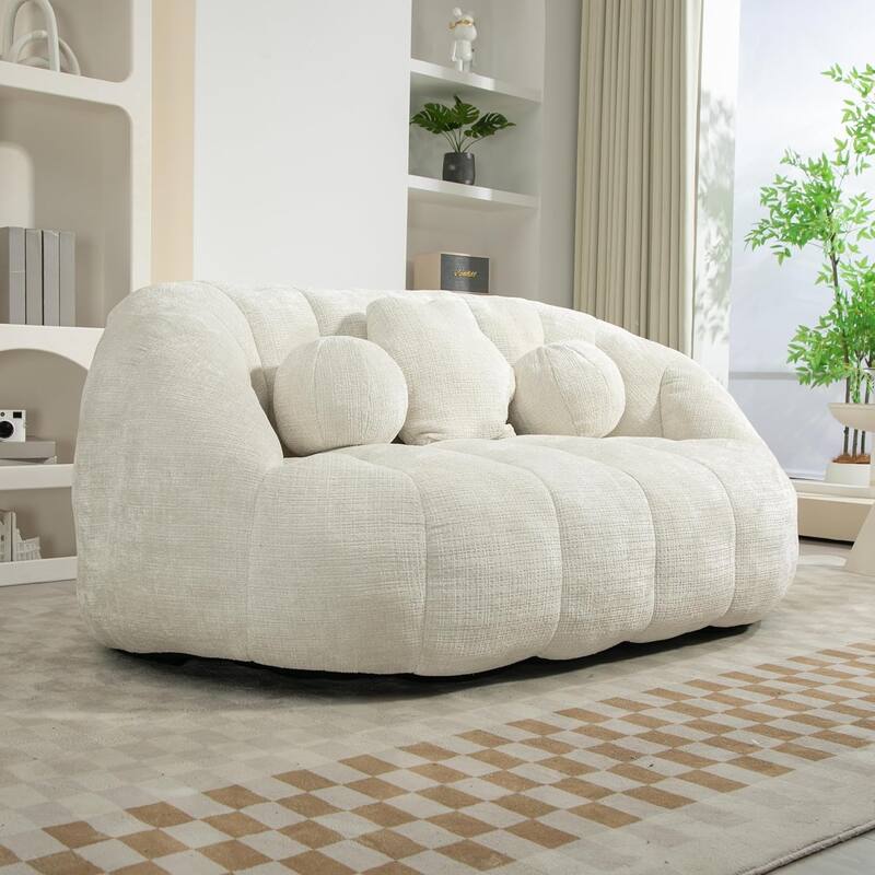 Roomfitters High Back Bean Bag Sofa Chair, Velvet Lazy Lounger Couch for Living Room