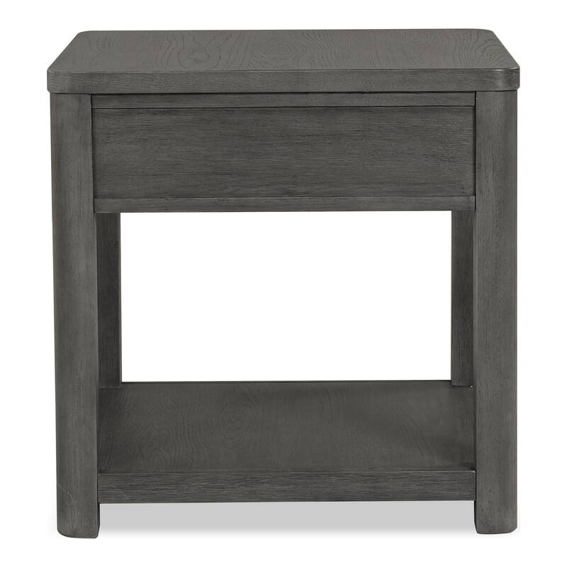 Furniture of America Piez Modern Ash Grey Wood 1-Drawer End Table