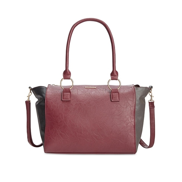 Rampage Womens Satchel Handbag Colorblock Interchangeable Rampage Womens Satchel Handbag Colorblock Interchangeable Handle Large