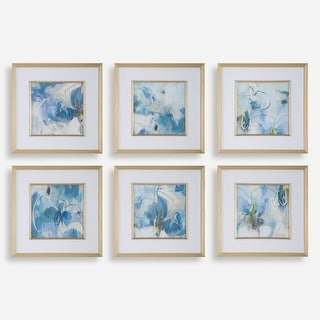 Uttermost Fresh Start Blue Abstract Prints, Set of 6