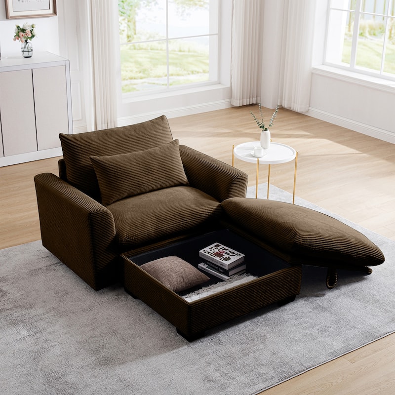 Luxurious corduroy fabric ergonomic soft sofa