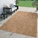 Variegated Waterproof Outdoor Rug for Patio - 6'7" Square - brown-beige