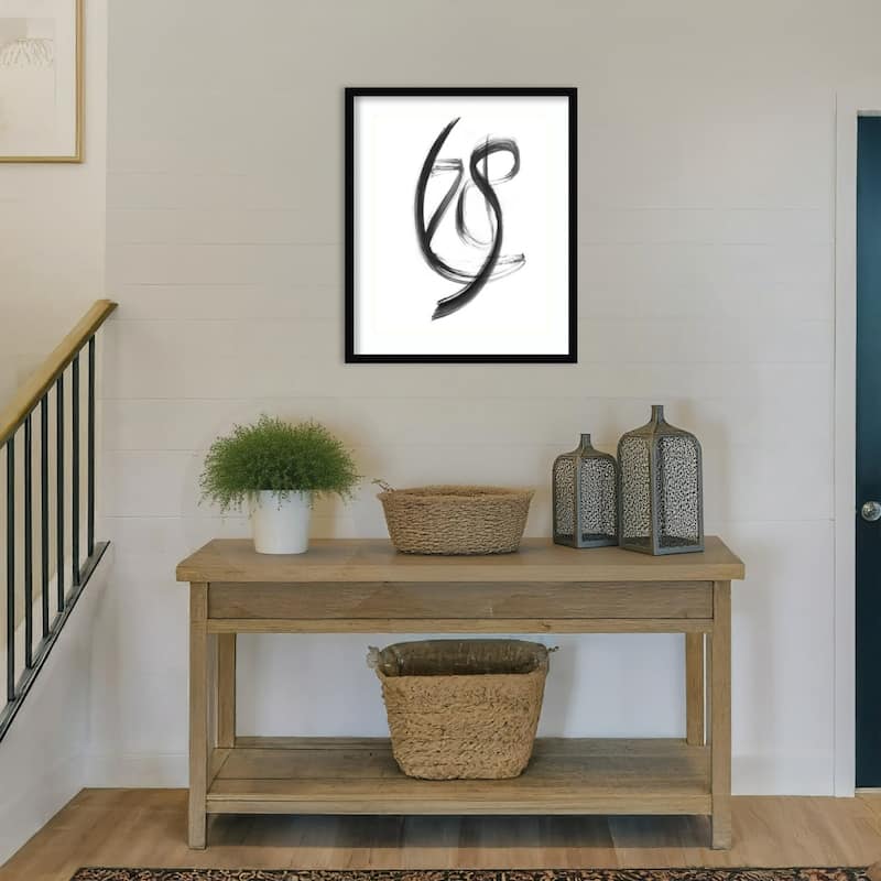 Brush Stroke No. 2 by Danushka Abeygoda Wood Framed Wall Art Print