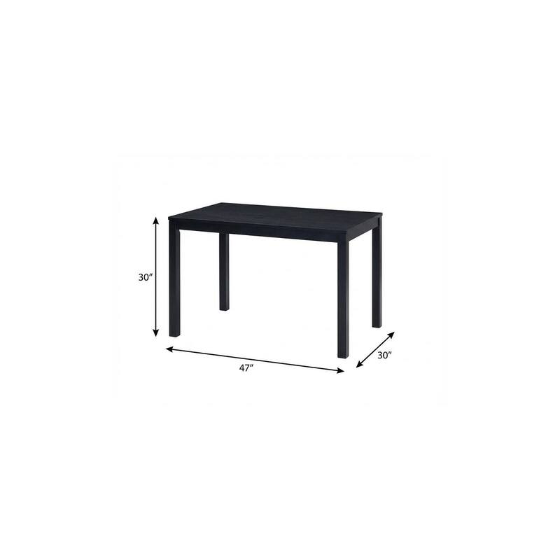 HomeRoots 47" Black Wood Dining Table - 47.00 in. x 30.00 in. x 30.00 in.