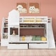 preview thumbnail 1 of 36, Full-Over-Full Castle Style Bunk Bed with 2 Drawers, 3 Shelves and Slide White